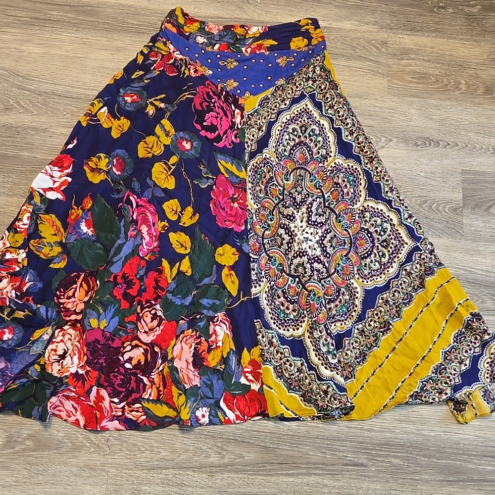 NWT ANTHRO Moulinette Soeurs Teresita Scarf Printed Midi Skirt Sz 2